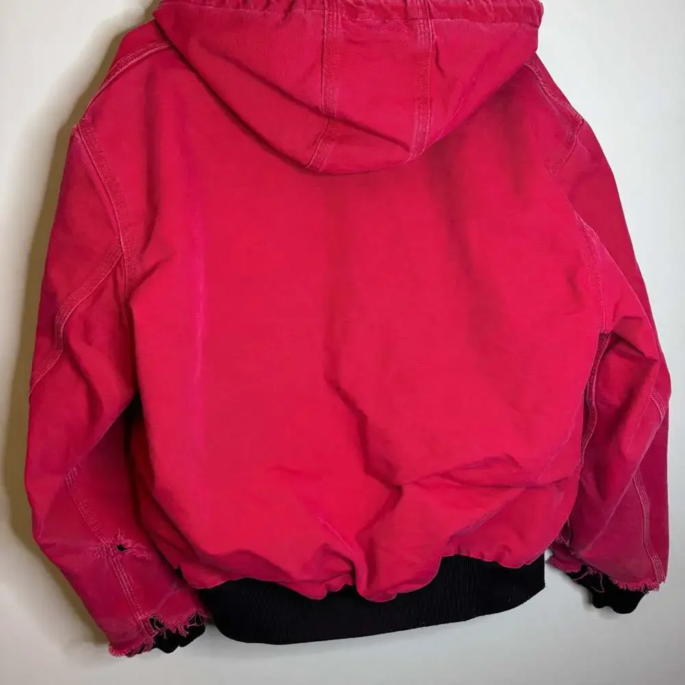 Vintage Y2K Carhartt red active hooded work wear jacket